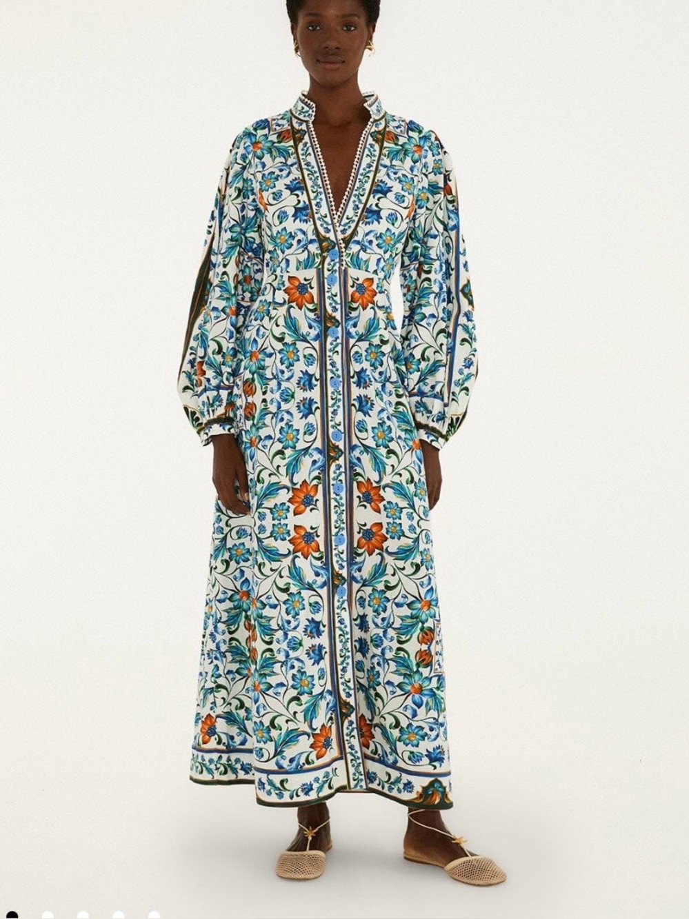 NWT Farm Rio Off-White Flora Tile Maxi Dress size small reg $298